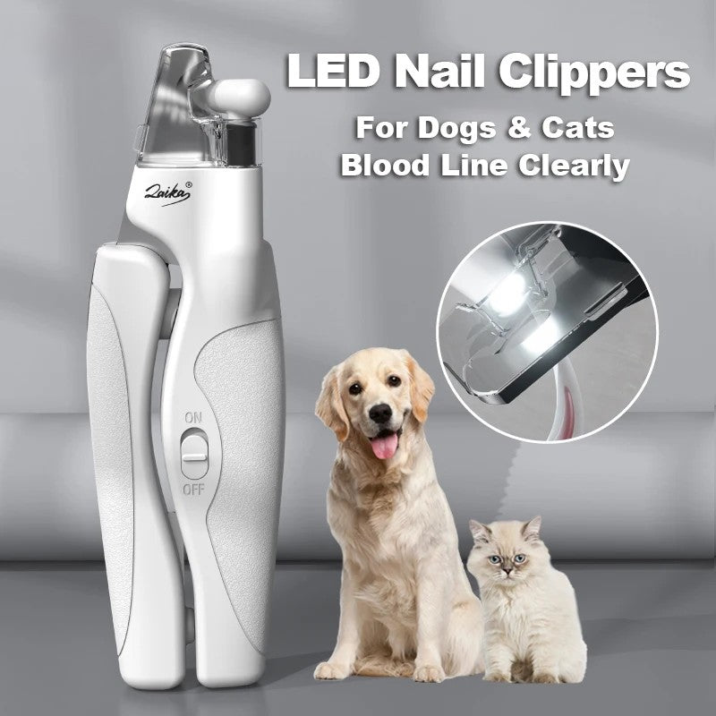 LED Pet Nail Clippers, Rechargeable Dog Nail Clipper, Cat Paw Trimmer
