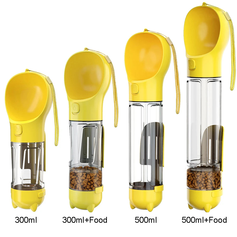 Pet Dog Travel Water Bottle With Food Feeder