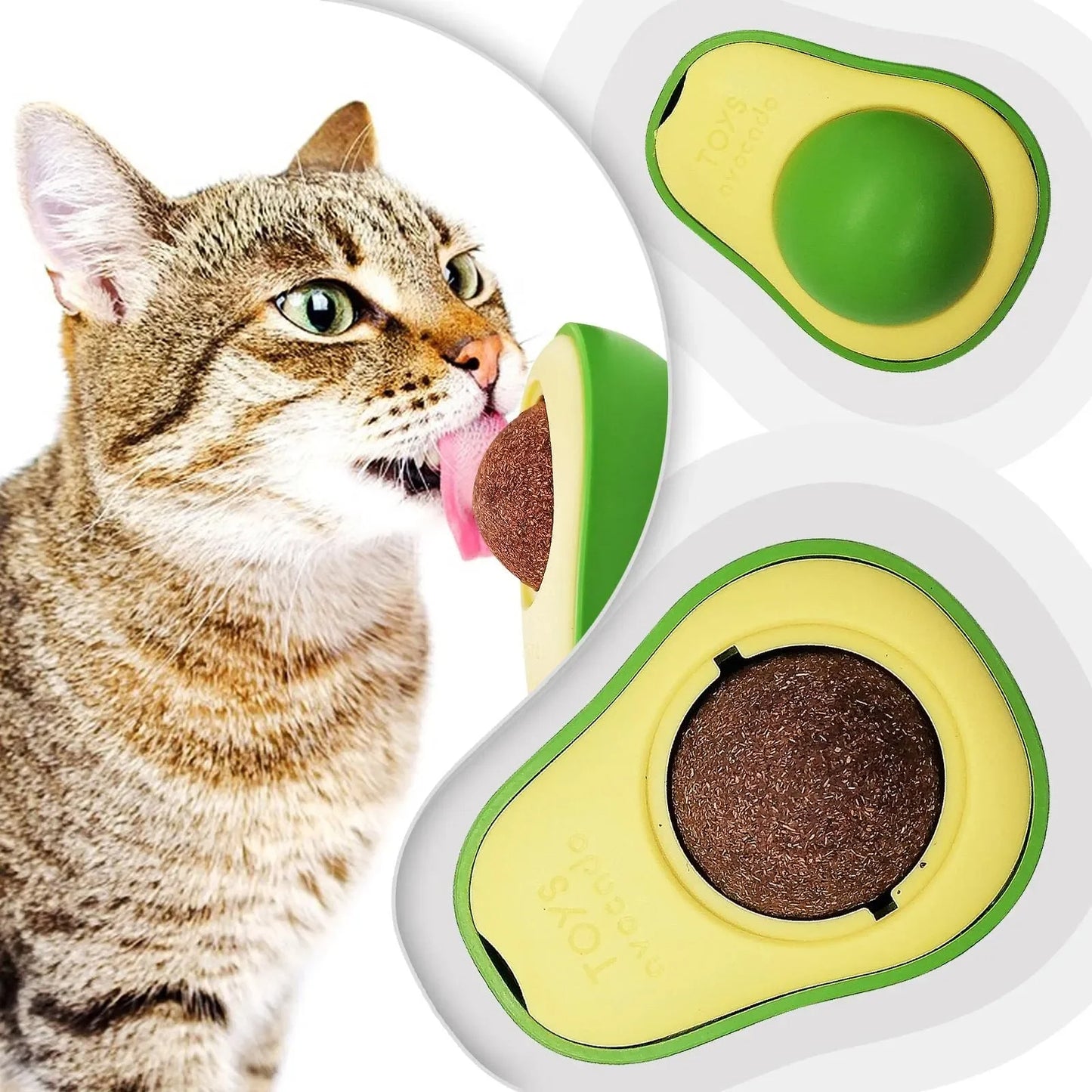 Avocado Shape Healthy Gut Catnip Mint Interactive Ball Pet Companion Cat Toys