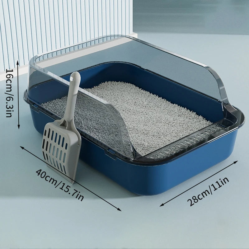 Large Capacity Cat Litter Box Kitty Toilet Sandbox Splashproof Cat Tray