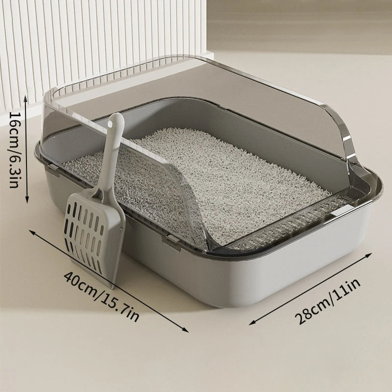 Large Capacity Cat Litter Box Kitty Toilet Sandbox Splashproof Cat Tray