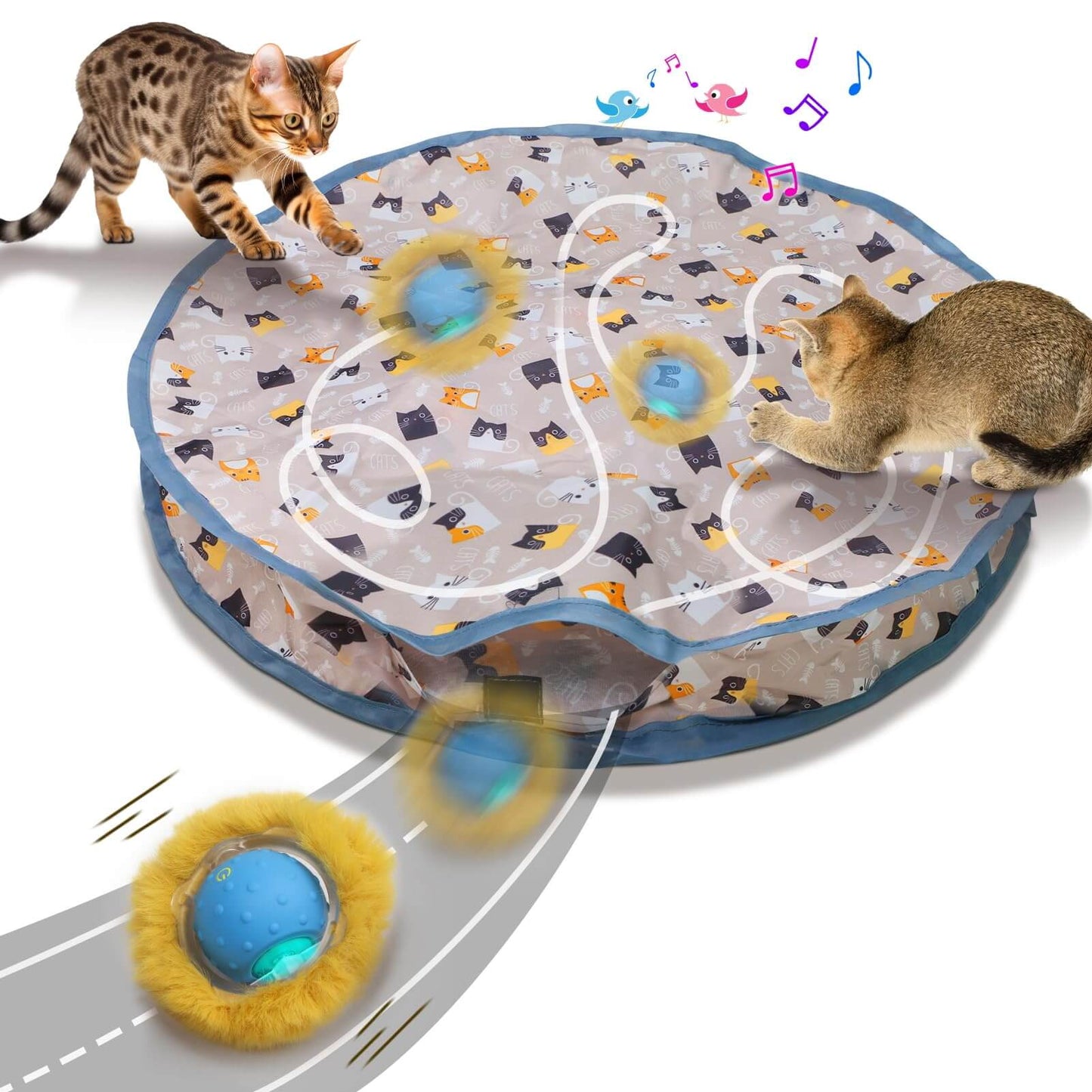 Interactive Cat Toys Ball Fast Rolling In Pouch