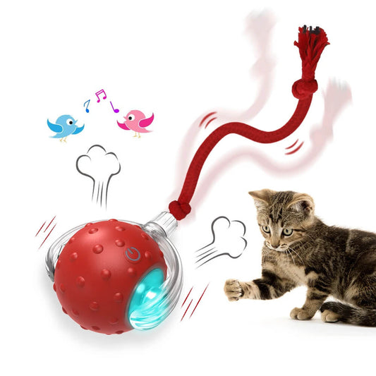 Interactive Cat Ball Toy, Motion Cats Rolling Balls Toys With Ropes