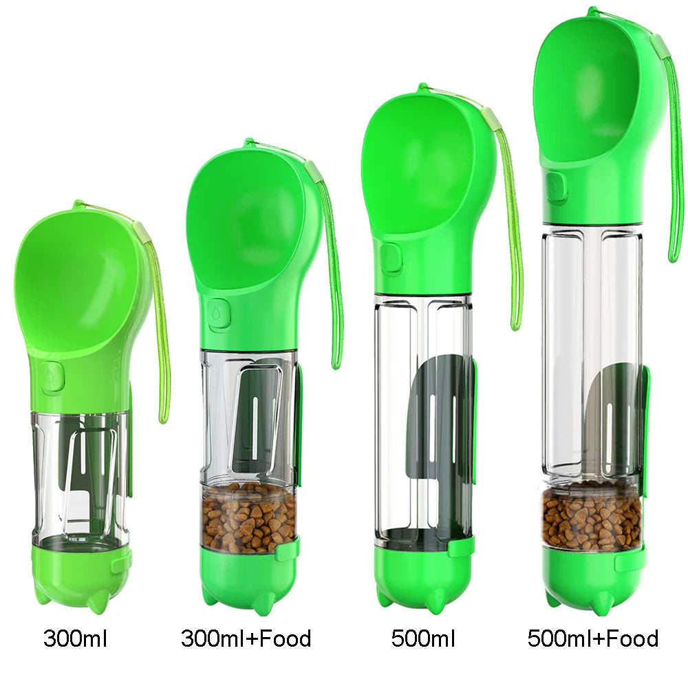 Pet Dog Travel Water Bottle With Food Feeder