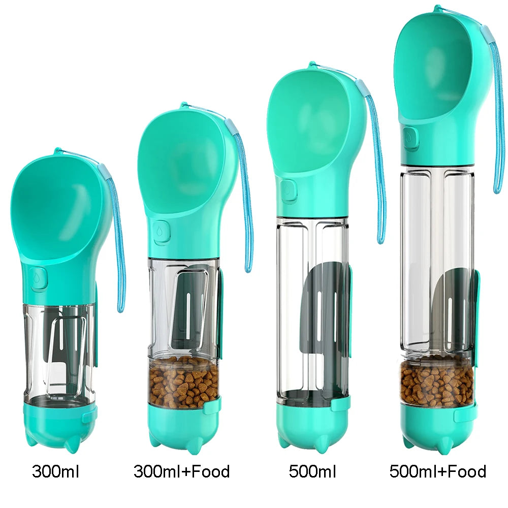 Pet Dog Travel Water Bottle With Food Feeder