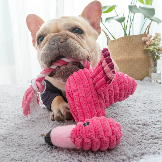 Squeaky Flamingo Dog Toy